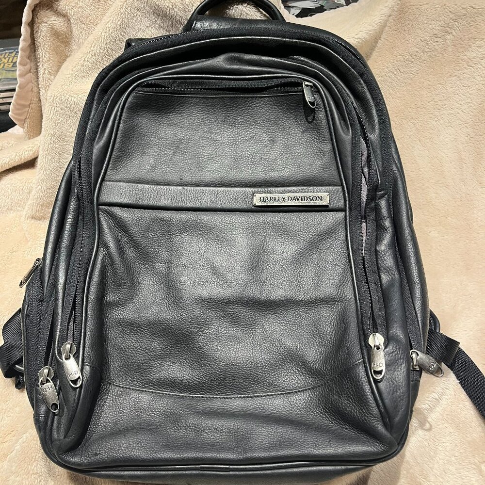 Harley Davidson Leather Backpack/Computer Bag - image 1